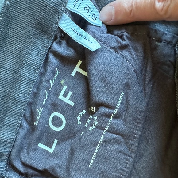 Loft Skinny Corduroy Grey Pants Size 31/12 - Picture 6 of 7